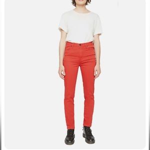 Free People/Sandrine Rose Skinny High-rise Jean Size 26 in Blood Red NWT
